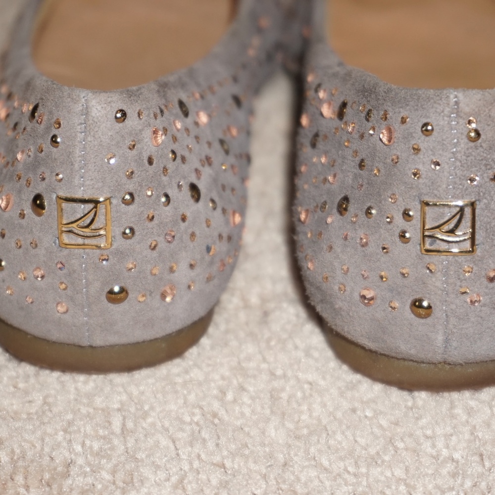Sperry Rhinestone Leather Flats - Picture 3 of 5